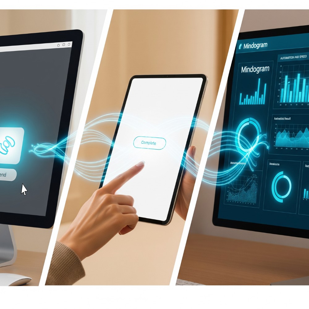 گردش کار یکپارچه آزمون: ارسال لینک به مراجع، تکمیل و ثبت فوری نتیجه در پرونده.